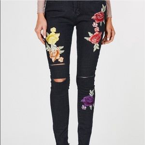 ASOS Signature 8 Floral Ripped Jeans